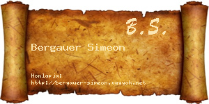 Bergauer Simeon névjegykártya